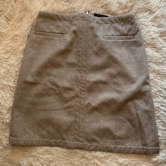 gray ann taylor skirt zipper - Picture 2 of 3